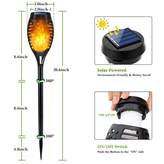 SolarFlame Pathway Lights