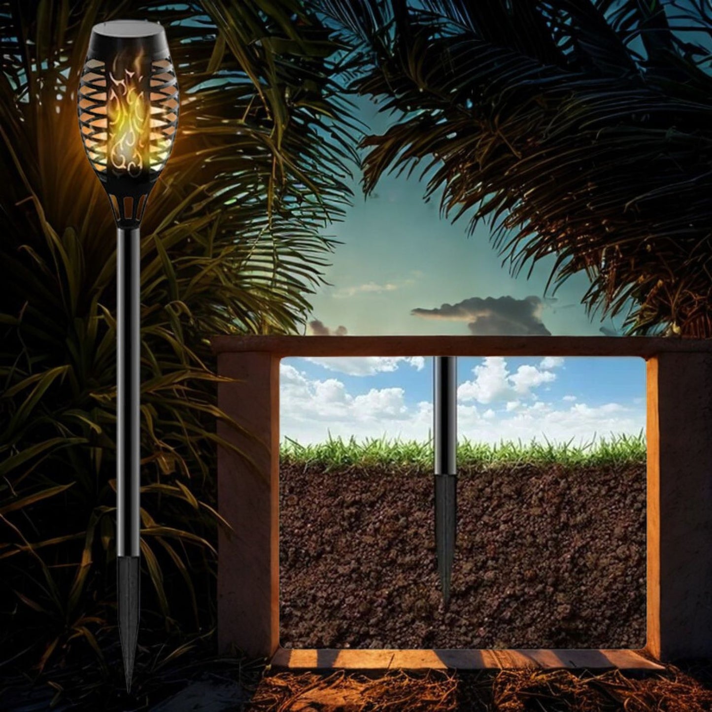 SolarFlame Pathway Lights