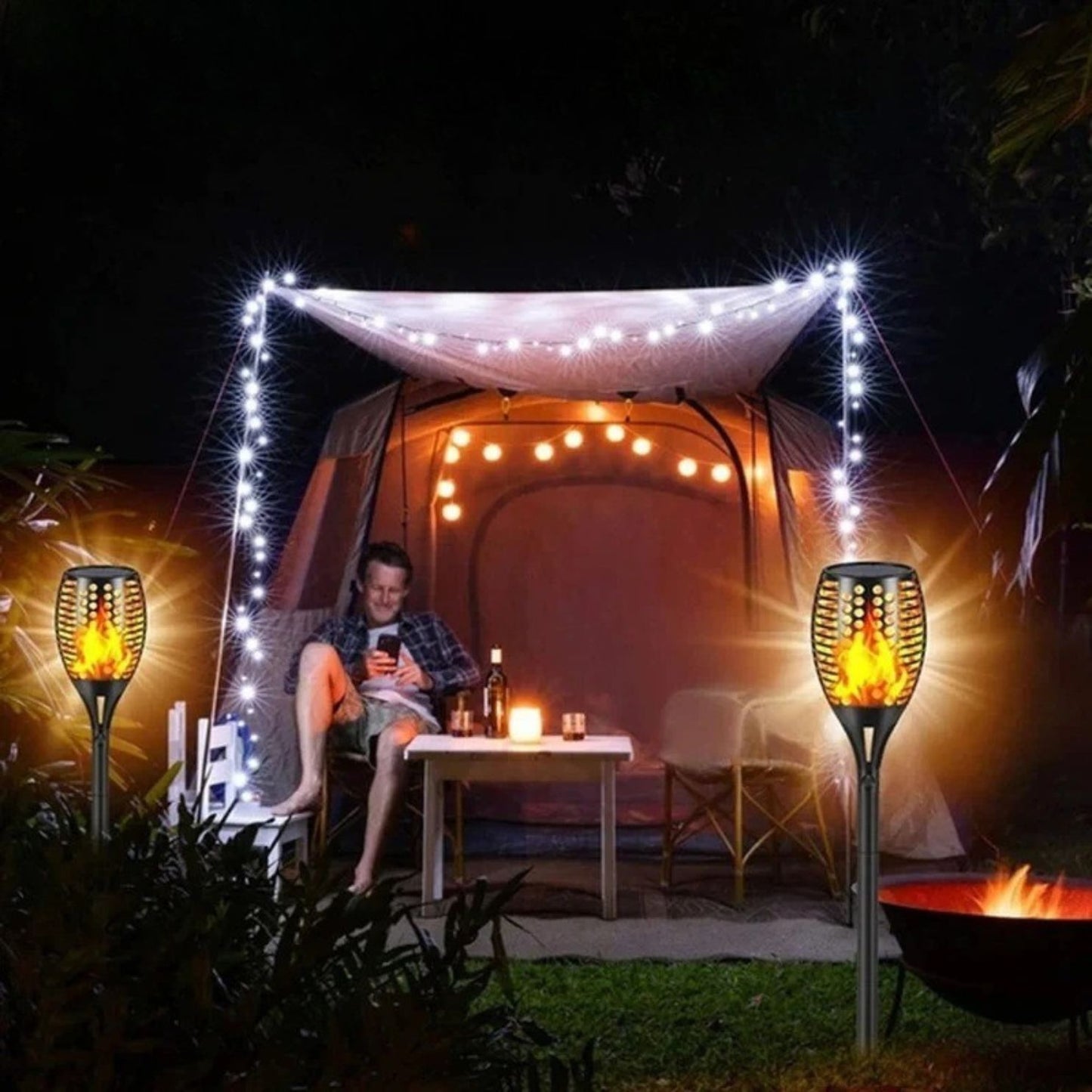 SolarFlame Pathway Lights